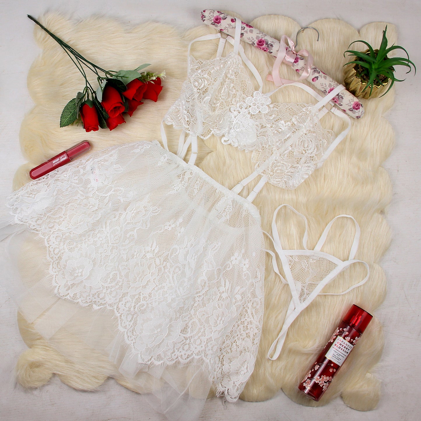 Angelic Lace Strappy Babydoll