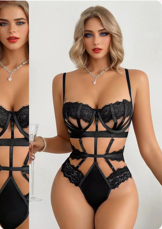 Shadow Surrender Strappy Bodysuit