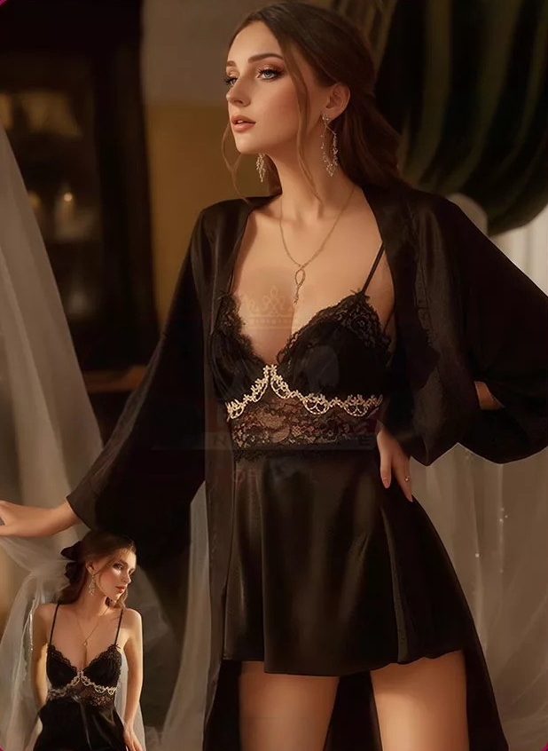 Blush Harmony Lace & Robe Set
