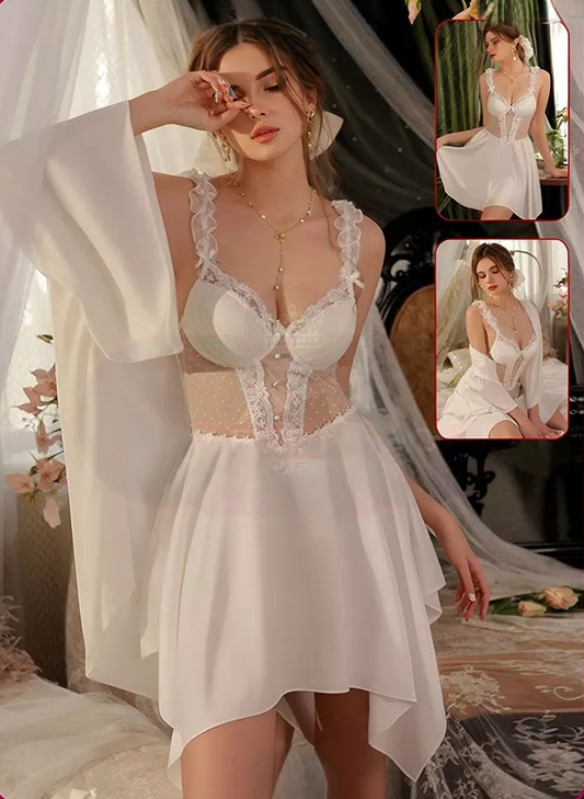 Celestial Bride Lace & Robe Set