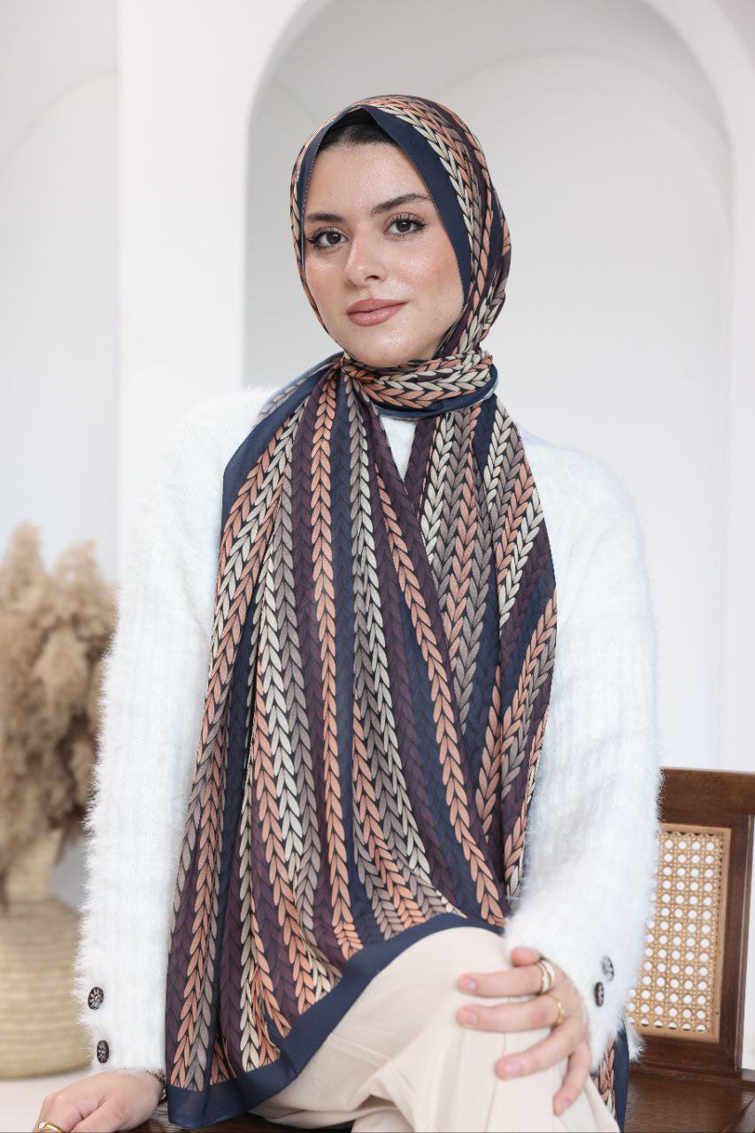 Chiffon Braided Wave Scarf – Midnight Earth